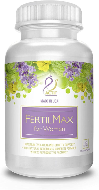 ACTIF Organic FertilMax - Fertility Supplement and Ovulation Support - 60 Capsules
