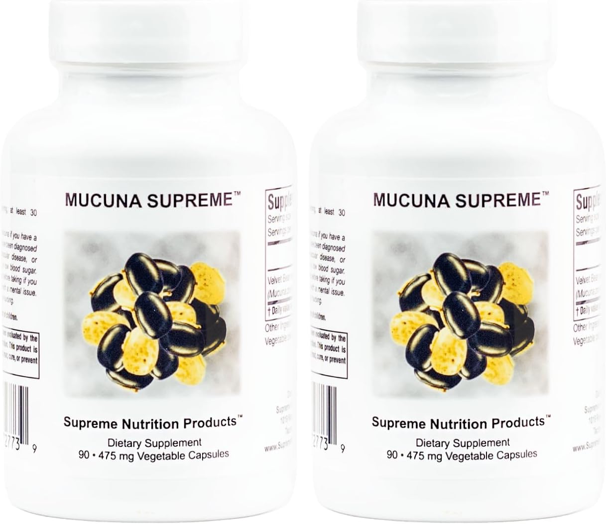 Supreme Nutrition Mucuna Supreme, 90 Pure Velvet Bean Seed Vegetarian Capsules (Pack of 2) - görsel 1