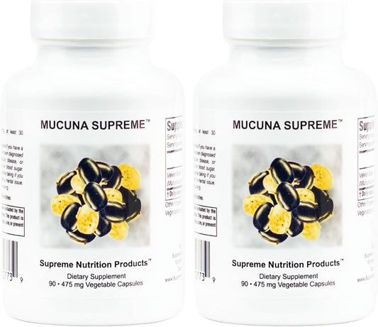 Supreme Nutrition Mucuna Supreme, 90 Pure Velvet Bean Seed Vegetarian Capsules (Pack of 2)