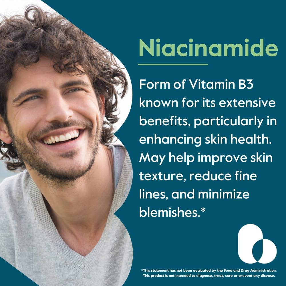 BESTVITE Niacinamide 500mg - 240 Vegetarian Capsules (Filler-Free) - görsel 2