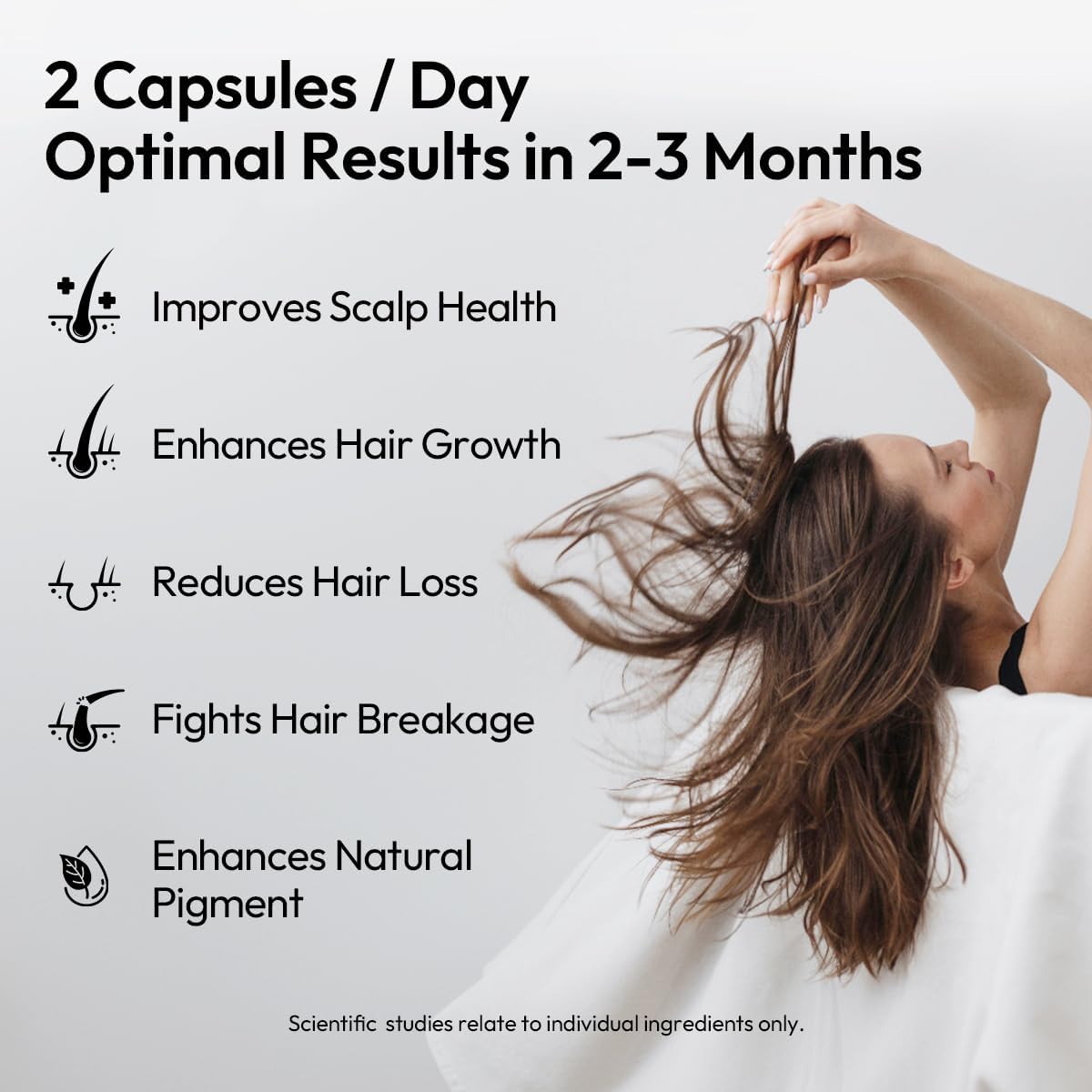 BIGVITA Hair Growth Supplement with AnaGain Nu, Biotin and Black Sesame Extract - görsel 2