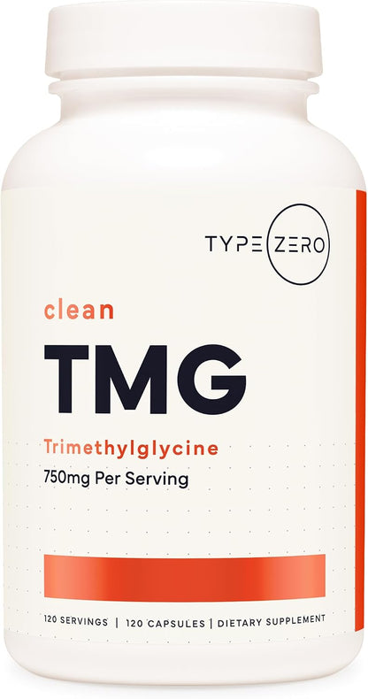 Type Zero Clean TMG Trimethylglycine Capsules (120 Capsules) - Non-GM, Gluten-free