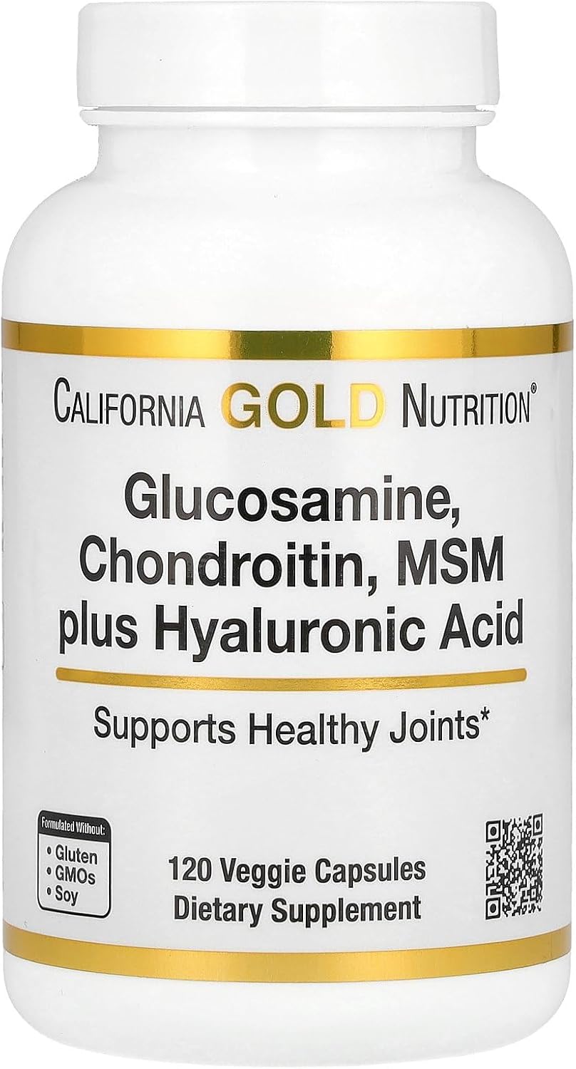 California Gold Nutrition Glucosamine, Chondroitin, MSM Plus Hyaluronic Acid, 120 Veggie Caps - görsel 1