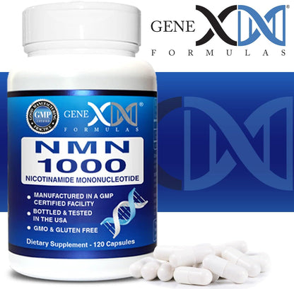 Genex Formulae NMN 1000mg Supplement - 99% Pure Shelf Stabilised - 120 Capsules