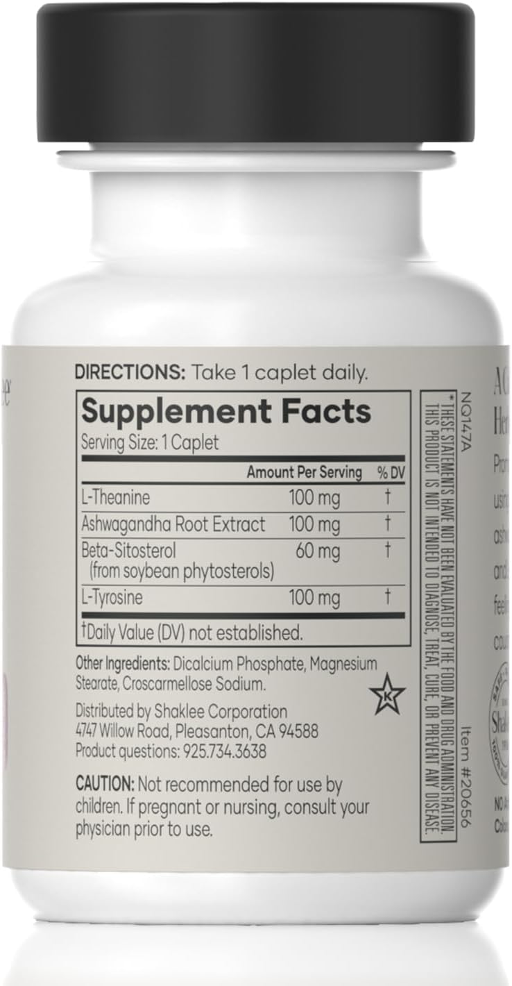 Shaklee Stress Relief Complex - Calming Blend of L-theanine, Ashwagandha, Beta-sitosterol, and L-tyrosine - 30 Caplets - görsel 2