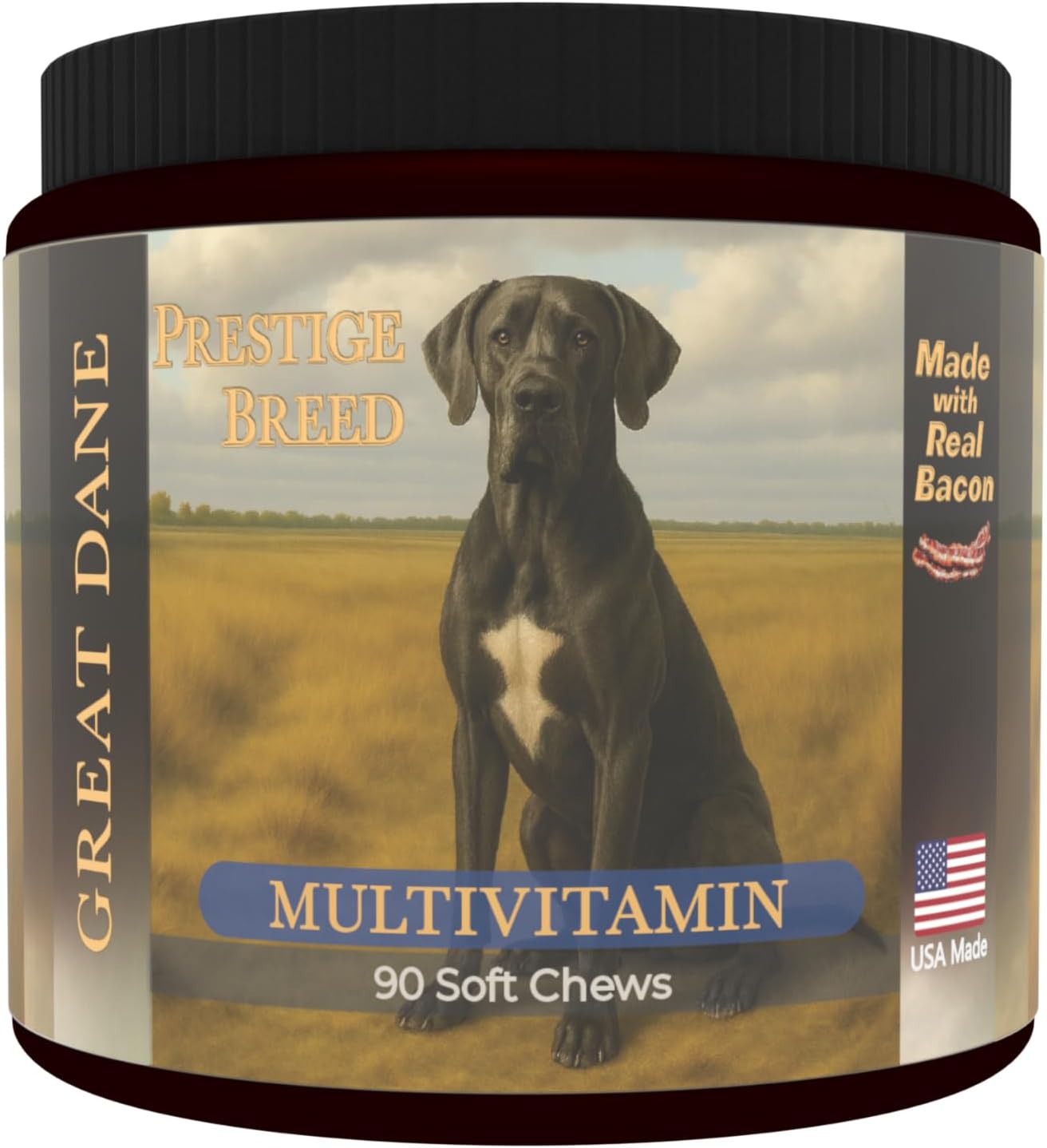 Multivitamins, Balanced Nutrition for Your Great Dane, 90 Chews, Made in the United States with Real Bacon - görsel 1