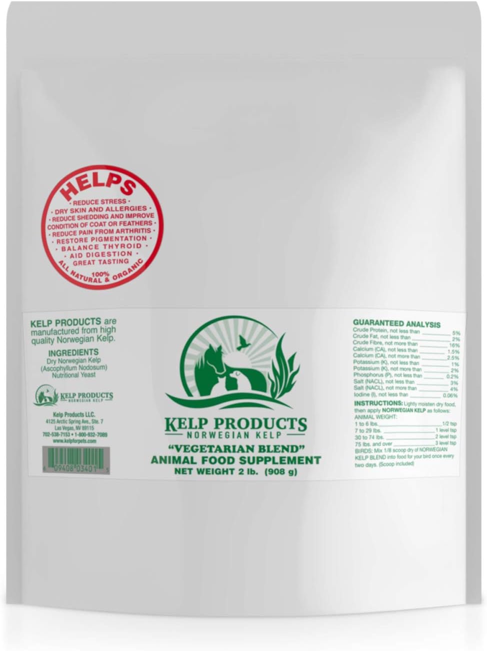 Norwegian Ocean Kelp Supplement for Dogs - 900g (Vegetarian Blend) - görsel 1