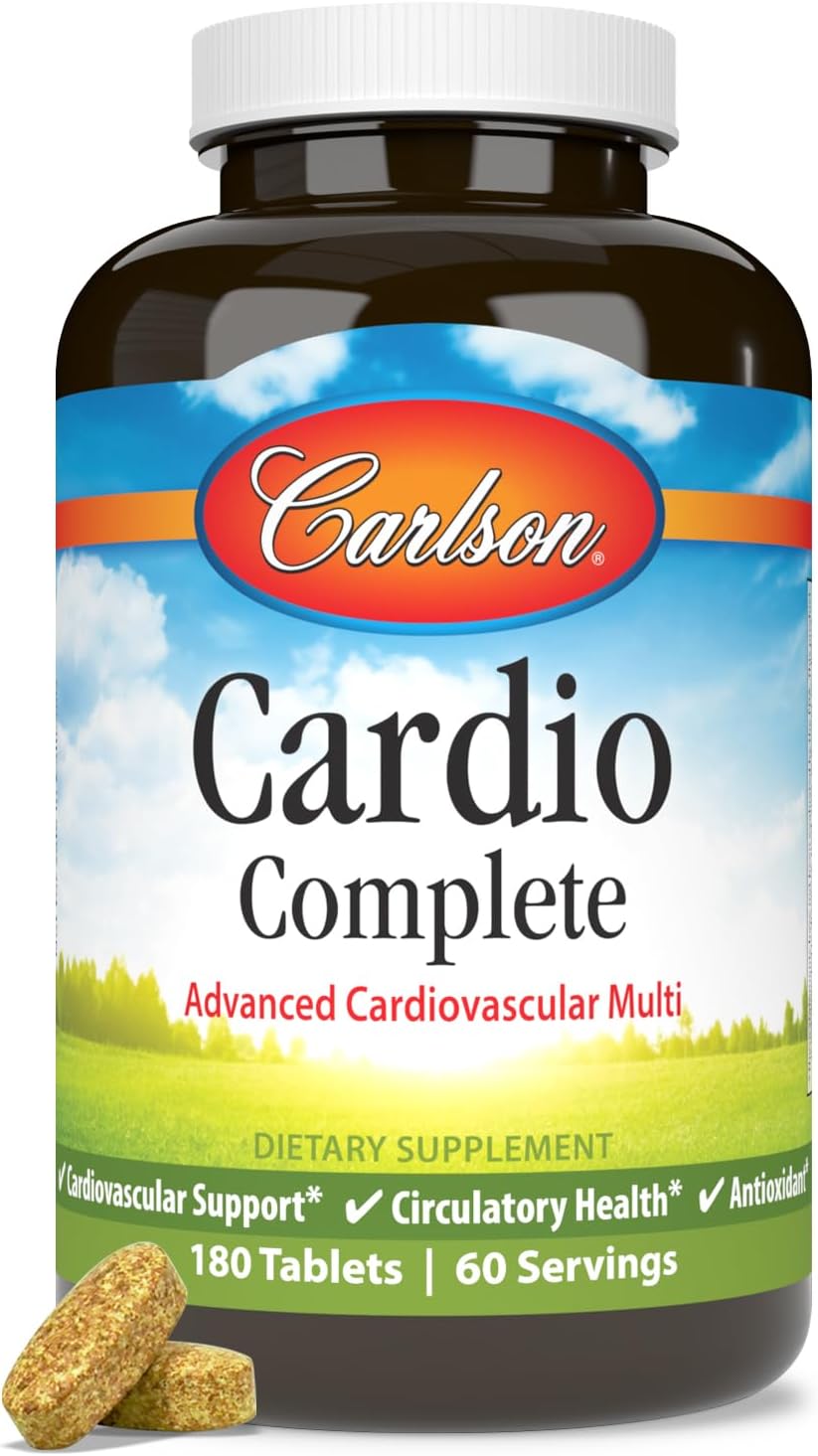Carlson - Cardio Complete, Advanced Circulation Multivitamin, Heart Health, 180 Tablets - görsel 1