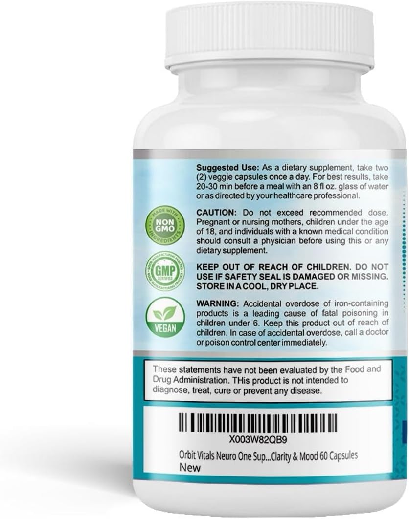 Neuro Brain Support Supplements for Memory - Cognitive Support Supplement - Boost Focus, Mood, Clarity, Concentration & Mental Speed - Brain Supplement for Adults - 60 Capsules - görsel 3