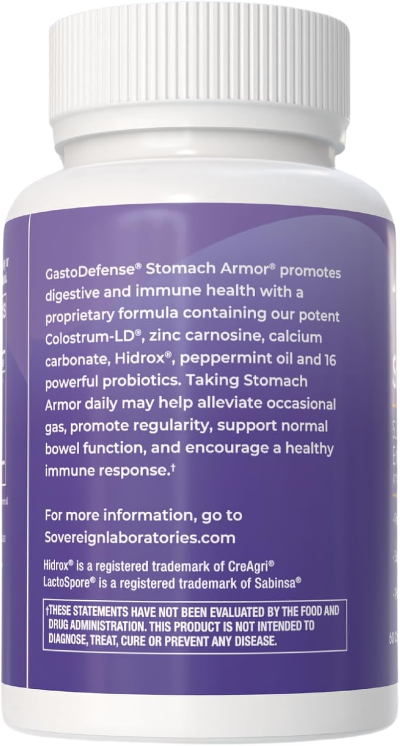 GastroDefense Stomach Armour - Shelf-Stable Prebiotic and Probiotic - Liposomal Colostrum-LD Enhanced. Beneficial Strains Colonise and Promote Gut Health, Designed for Adult Women and Men - görsel 4