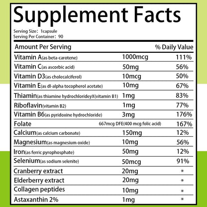 SEMAL Daily Multivitamin & Multimineral Supplement for Women (90 Capsules)