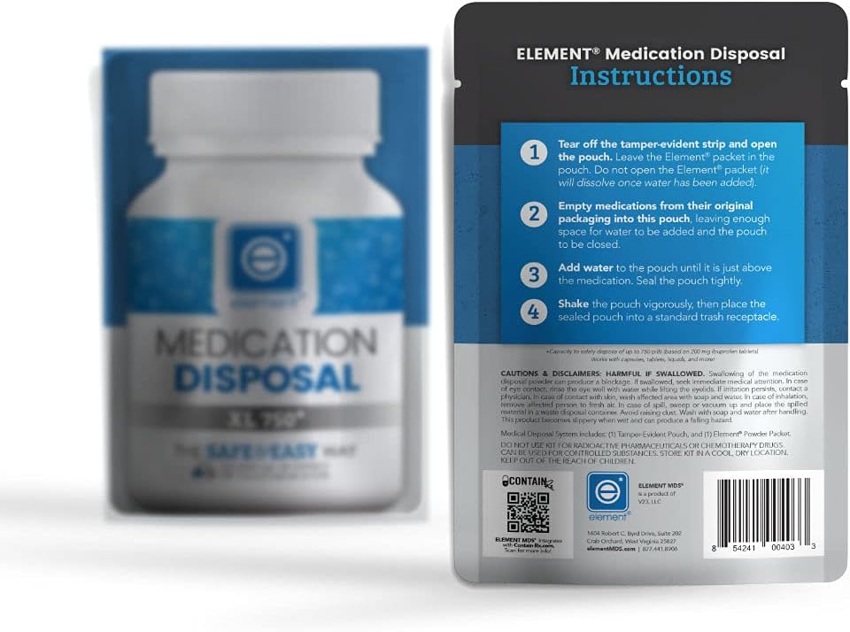 Element MDS XL 750 (5 Pack) with Bag Holder – Medication Disposal System - görsel 5