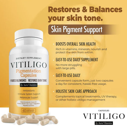 Dermawonder Vitiligo Capsules – Skin Pigmentation Support (60 Capsules)