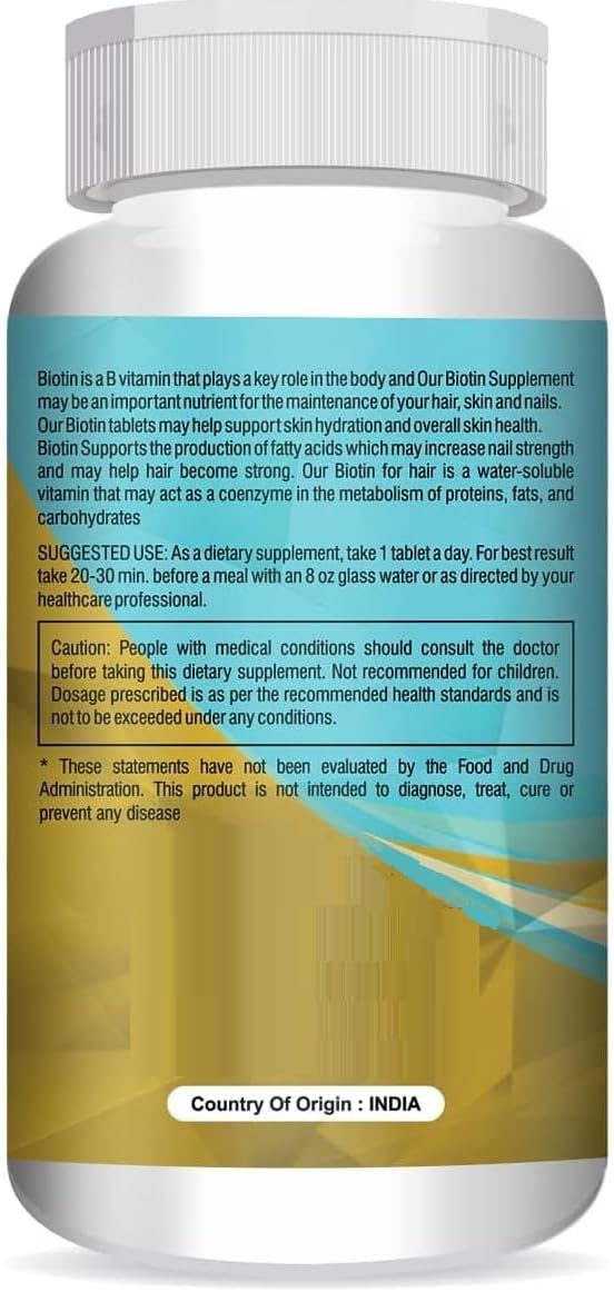 Biotin 30mcg Tablets for Hair, Skin and Nails – 90 Tablets - görsel 2