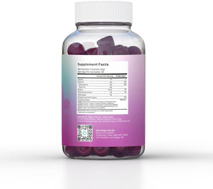LUV health Mind Gummies – Food Supplement with Organic Mushrooms for Focus, Energy & Immune Support – 30 Gummies