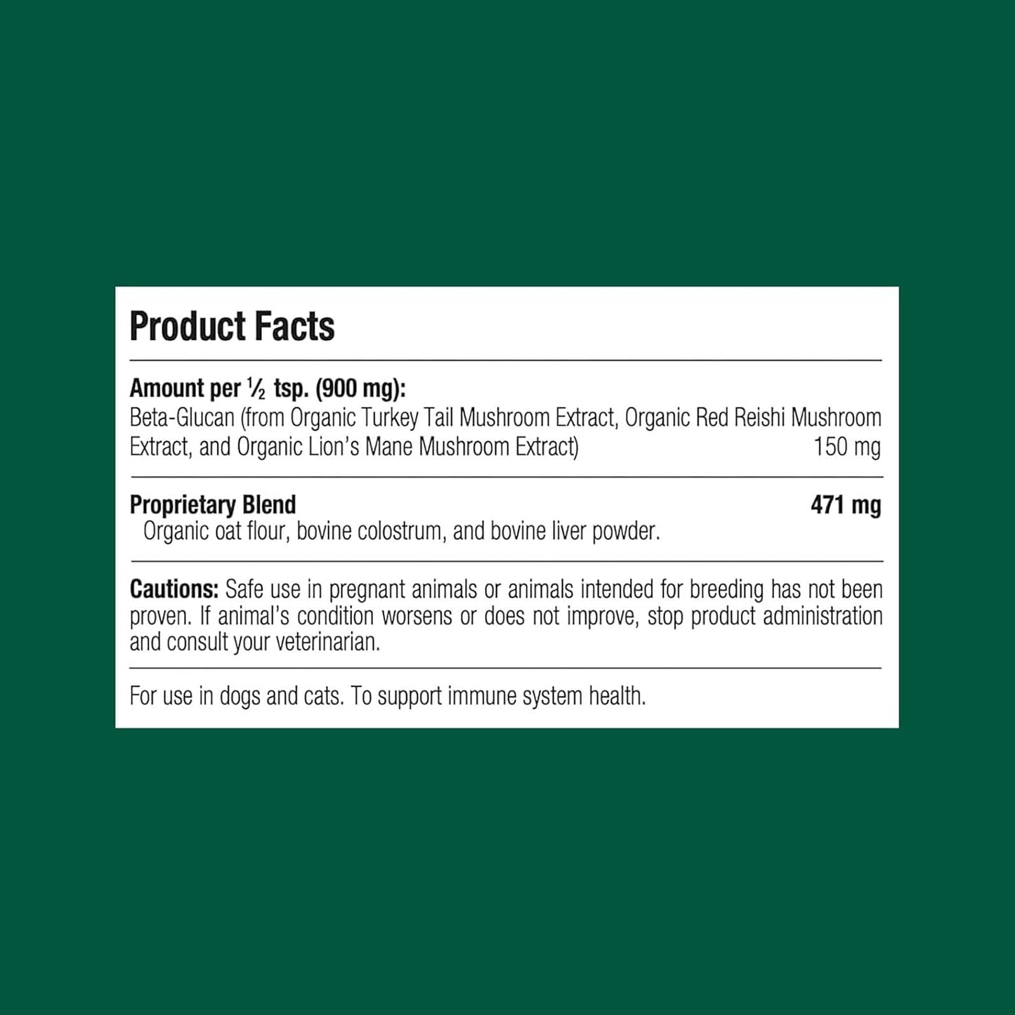 Standard Process Mushroom Complex for Dogs & Cats – Immune Support with Lion's Mane and Bovine Colostrum - görsel 2