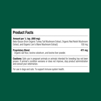 Standard Process Mushroom Complex for Dogs & Cats – Immune Support with Lion's Mane and Bovine Colostrum