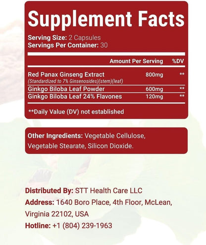 Sugar Care Herbal Supplement with Red Ginseng Extract - 2 Bottles