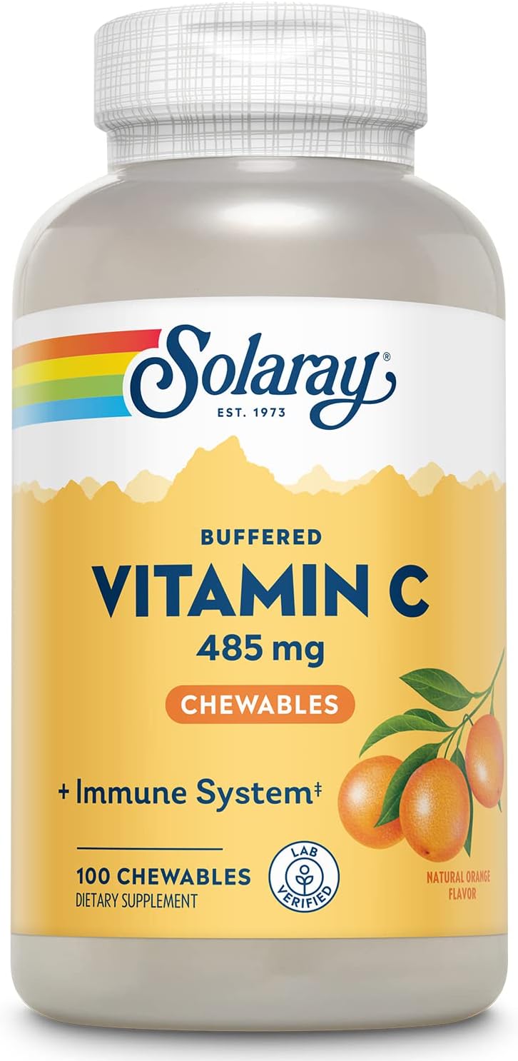 SOLARAY Chewable Vitamin C 500 mg - Natural Cherry Flavour, 100 Chewables - görsel 8