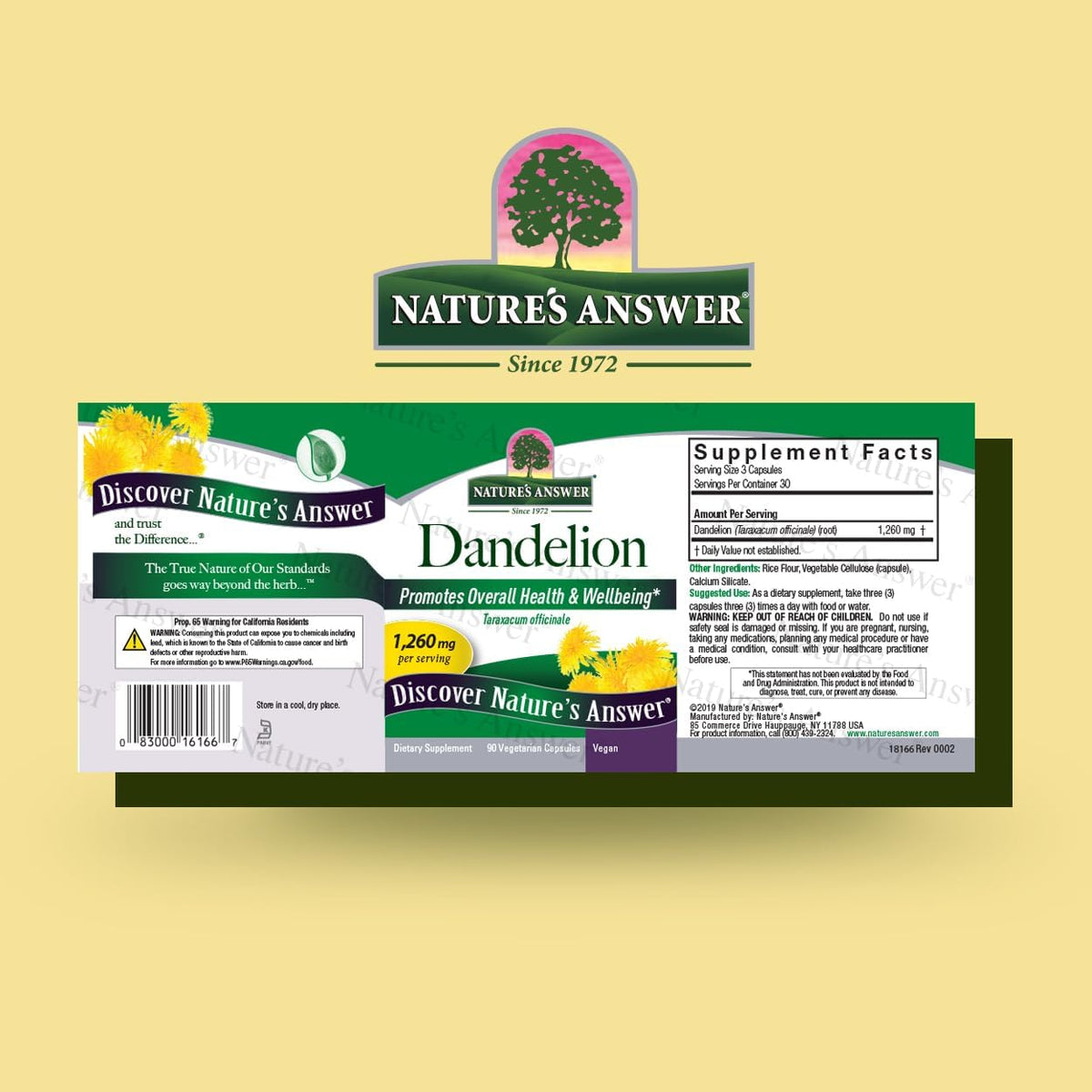 Nature's Answer Dandelion Root - 1,260 mg, 90 Vegetarian Capsules - Traditionally Used to Support Liver Health & Natural Cleansing - görsel 2