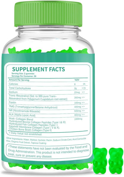 ESUNM Nicotinamide Riboside Gummies with Resveratrol – 60 Gummies
