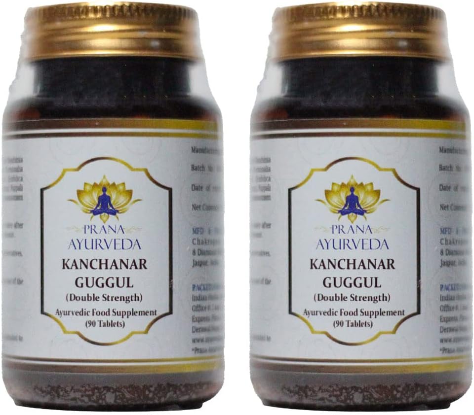 Kanchanar Guggulu (Double Strength) - Ayurvedic Supplement - 90 Tablets (Pack of 2) - görsel 1