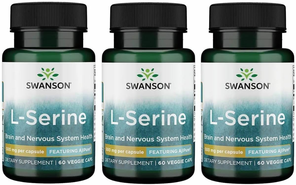 Swanson Ajipure L-Serine - 500 mg - 120 Veggie Capsules (2-Pack) - görsel 8