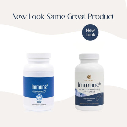 PURE Immune6 - Immune Support Supplement with IP6, Selenium, Vitamin C and D3 - 120 Vegetarian Capsules