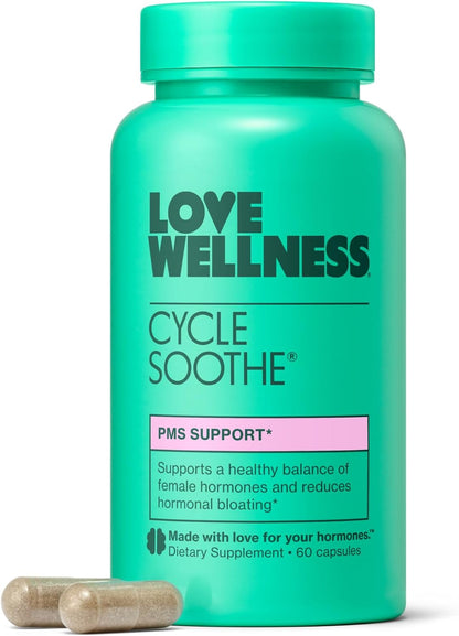 Love Wellness Cycle Soothe Supplement | Supports a Positive Mood | Helps with PMS, Hormonal Balance & Stress Relief | 60 Capsules