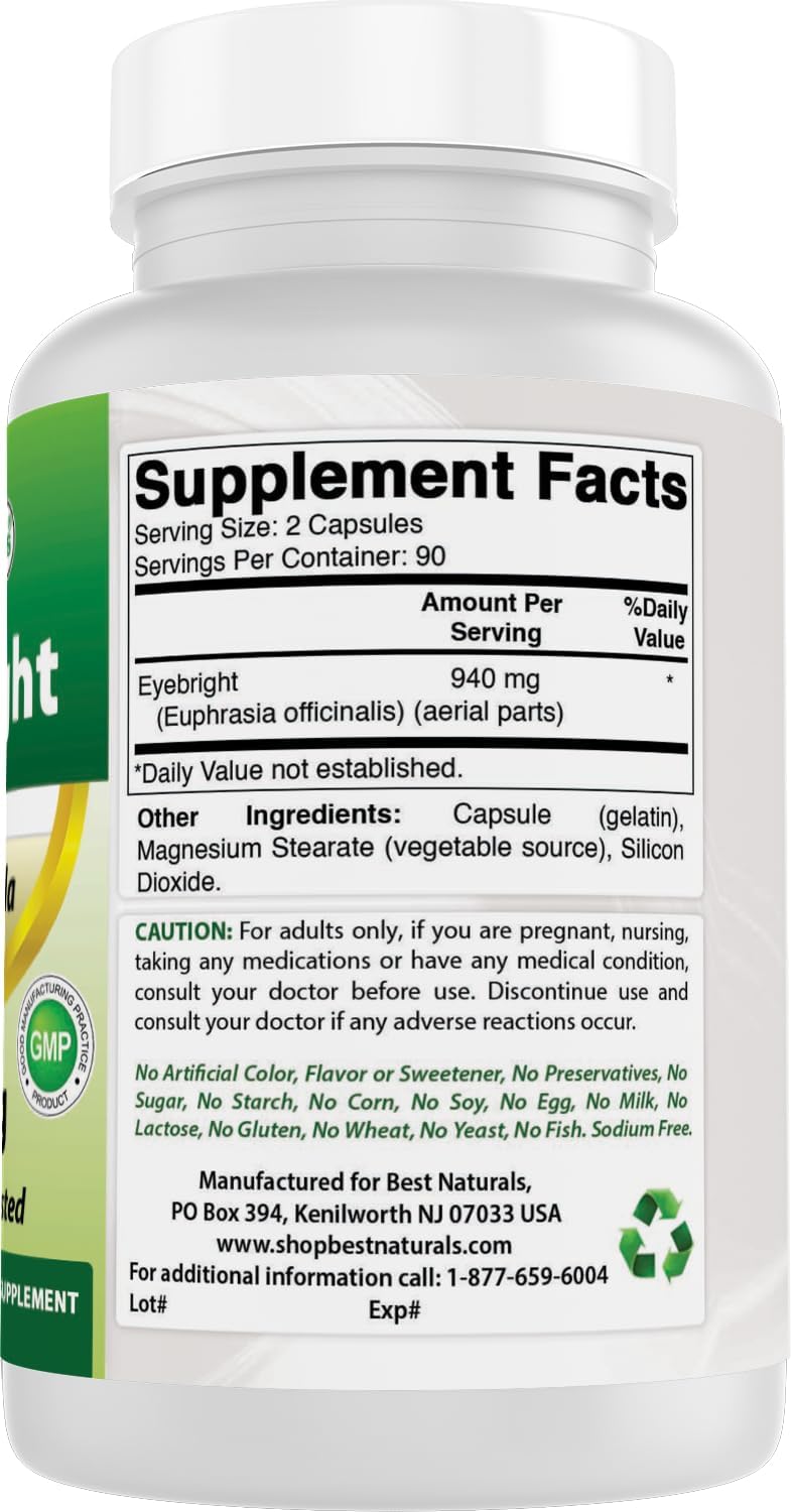 Best Naturals Eyebright 470 mg – 180 Capsules (Pack of 3) - görsel 6