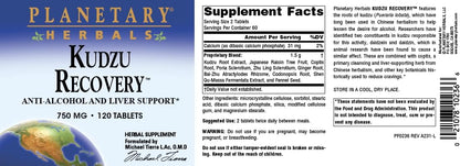 Planetary Herbals Kudzu Recovery 750 mg – Anti-Alcohol and Liver Support – 120 Tablets
