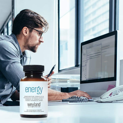 Weyland Brain Nutrition Energy | B-Complex with Botanically Sourced Caffeine & Herbs
