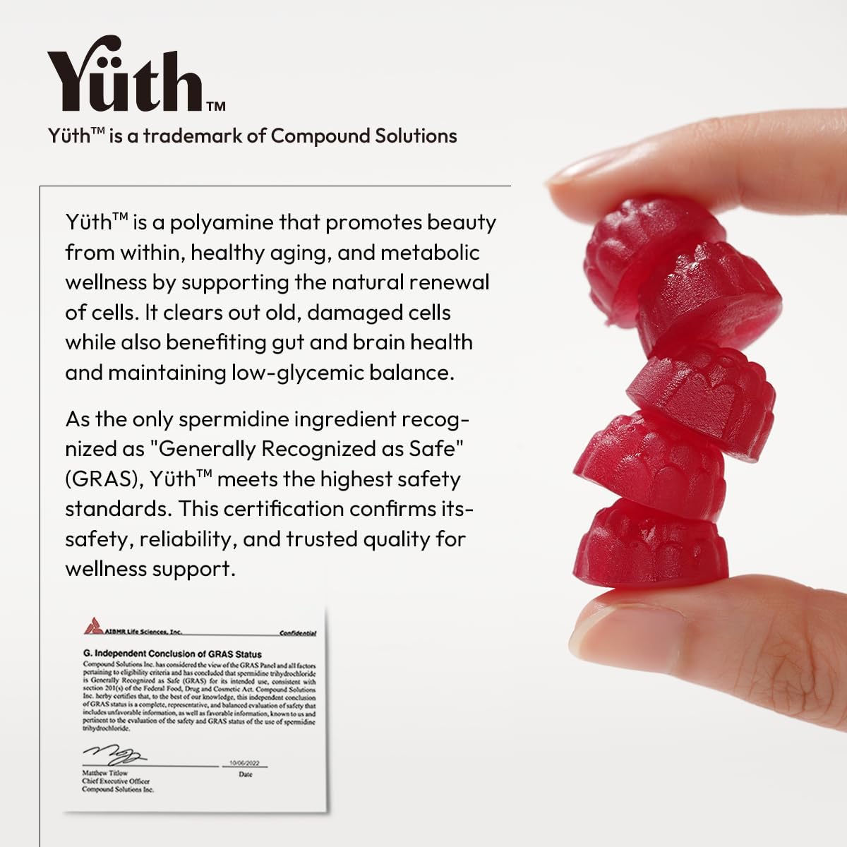 BIGVITA Yuth Gummies + | Spermidine Gummies for Hair Growth, Skin & Nails | High-Purity Spermidine Food Supplement for Cellular Renewal & Anti-Ageing | Collagen Support with Vitamin C & Vitamin A - görsel 6