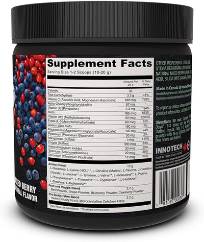 Innotech Nutrition Fasting Days Intermittent Fasting Drink Mix Metabolic & Electrolyte Support 42 Essential Ingredients Mixed Berry 360g