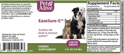 PetAlive EaseSure-S Nervous System Support for Dogs and Cats - Herbal Drops, 118 ml (Pack of 2)