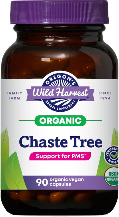 Oregon's Wild Harvest Organic Vitex Capsules, GM-Free Herbal Food Supplement, 90 Capsules