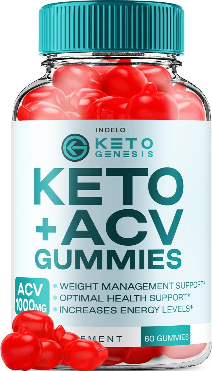 Keto Genesis ACV Gummies - Advanced Gummies 1000mg with Apple Cider Vinegar, Vitamin B12 & B6, Beet Juice & Pomegranate Powder (60 Gummies) - görsel 1