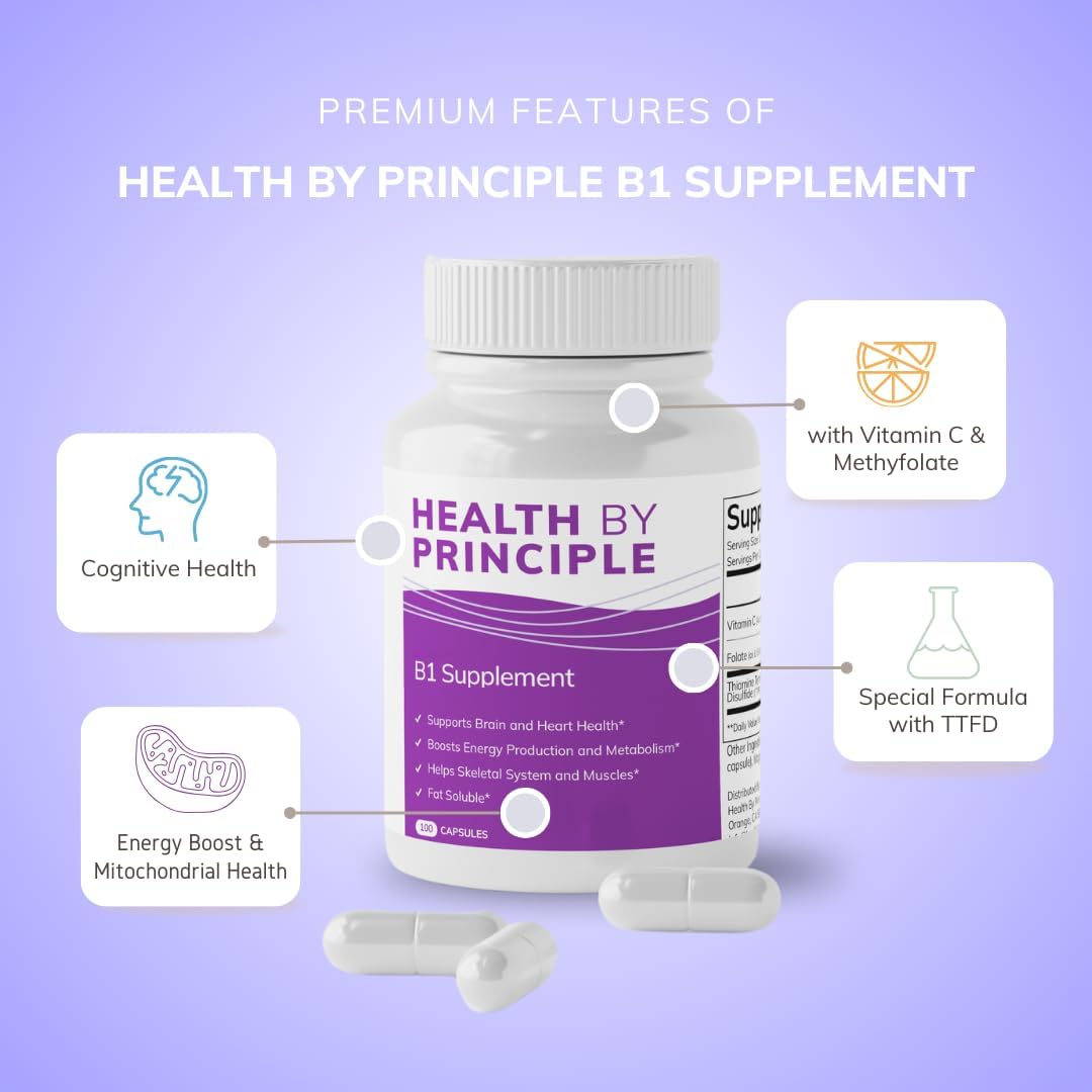 B1 Supplement (TTFD) – Energy Production, Psychological Function, Digestion Support – 100 Capsules - görsel 3