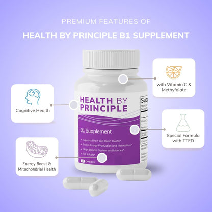 B1 Supplement (TTFD) – Energy Production, Psychological Function, Digestion Support – 100 Capsules