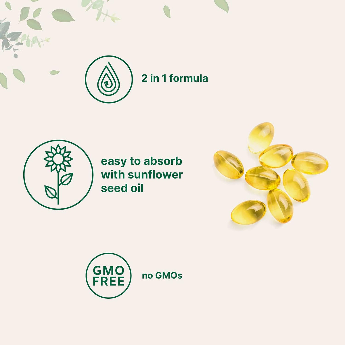 Micro Ingredients Vitamin D3 5,000 IU + K2 MK-7 100 mcg, 2 Pack (600 Softgels) - görsel 3