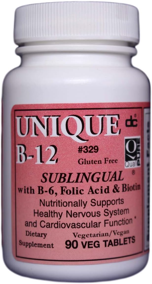 Unique B-12 Sublingual B Vitamins, 90 Vegetarian Capsules - görsel 1