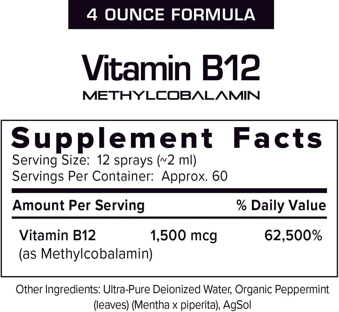 Results RNA - Advanced Cellular Vitamin B12 Methylcobalamin Spray, Supports Heart Health, Good Mood, Energy & Brain Function, Superior Absorption, 118 ml (60 Servings) - görsel 7