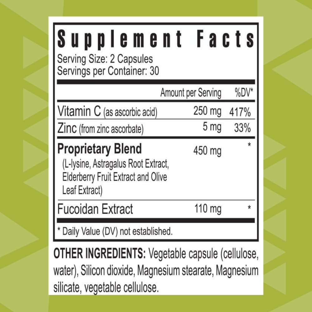 Youngevity FucoidZ - Organic Fucoidan Extract, Vitamin C, Zinc & Elderberry - Immune Support - 60 Capsules - görsel 2