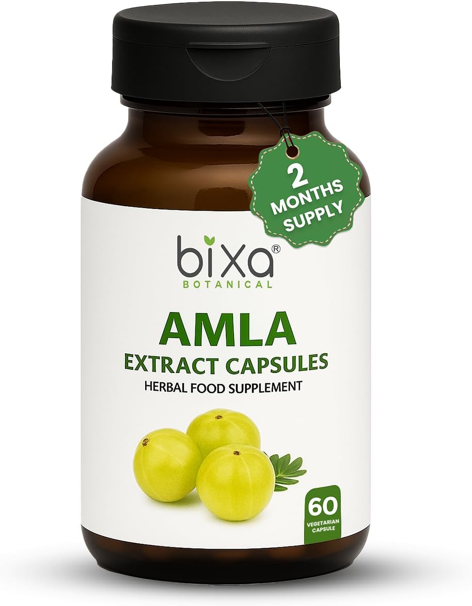 Amla Extract Capsule (Indian Gooseberry, Emblica officinalis) – Pure & Natural Super Food Supplement, 450 mg, 60 Veg Capsules - görsel 1