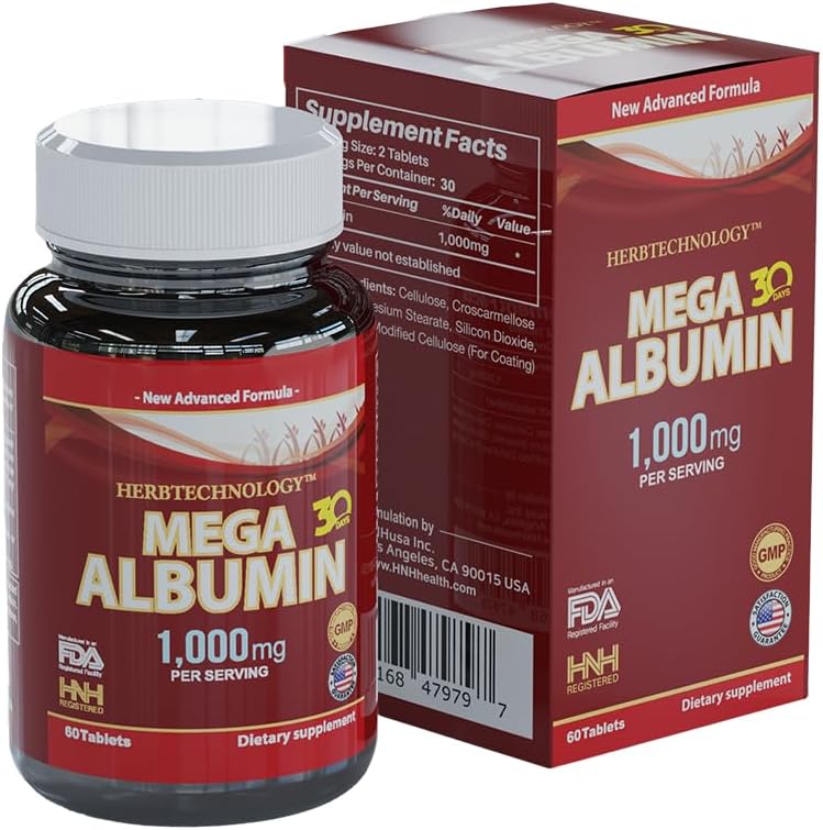 Dr.K&C Mega Albumin Protein Supplement 1000mg, 2 Bottles (60 Tablets Each), Daily Vitality & Wellness Support - görsel 4