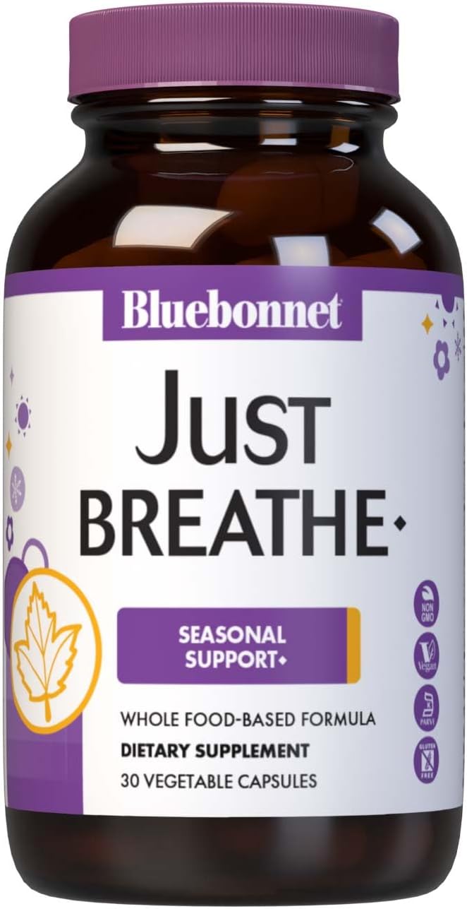 Bluebonnet Nutrition JustBreathe, Seasonal Support, Non-GMO, Kosher, Gluten-Free, Soya-Free, Dairy-Free, 30 Vegetable Capsules - görsel 1