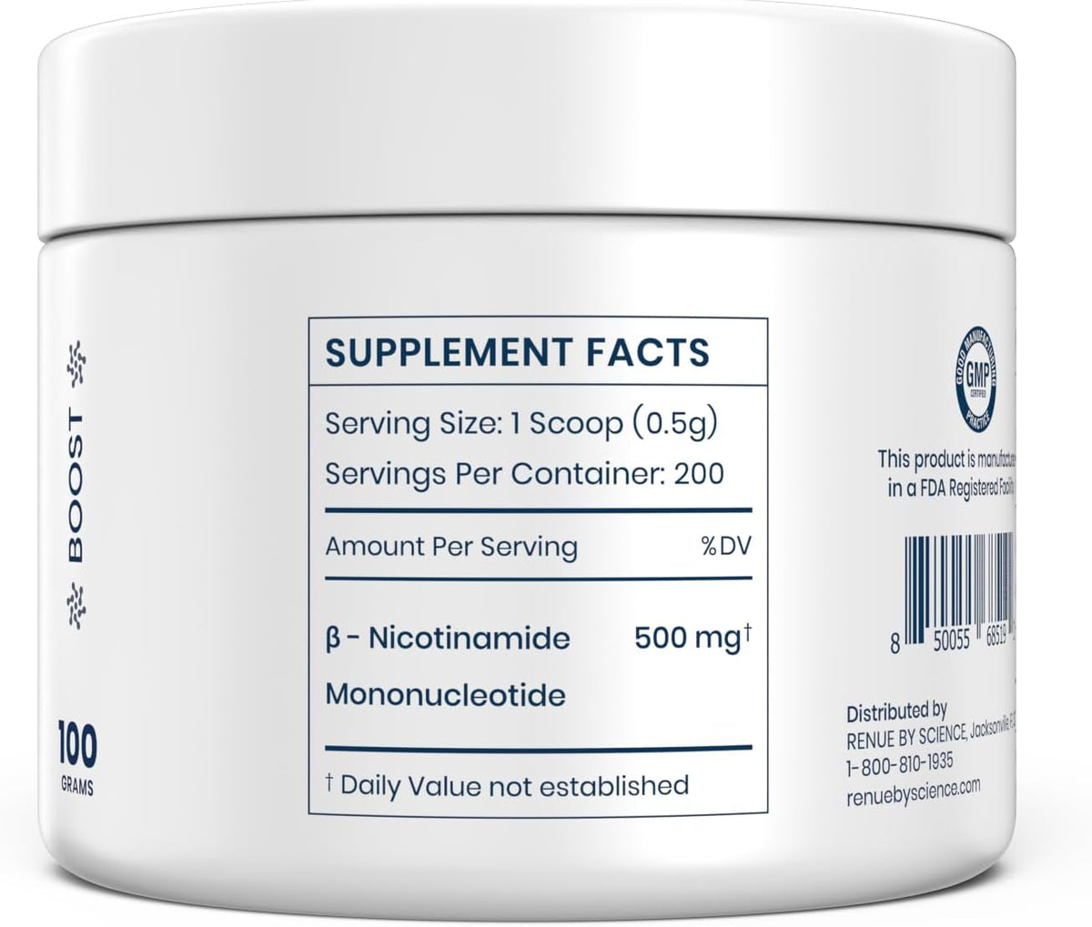 Renue By Science NMN Powder - 100g Pure Crystalline Nicotinamide Mononucleotide, Sublingual Fast-dissolving - görsel 3