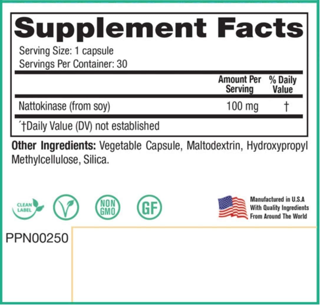 Peak Pure & Natural Peak Blood Flow - Nattokinase Supplement - Blood Circulation Support for Adults | 100mg - 30 Capsules - görsel 2