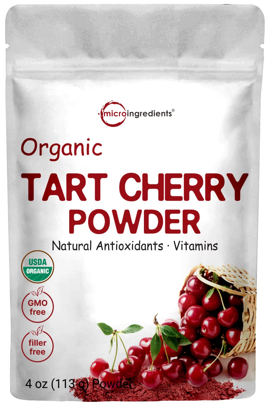 Micro Ingredients Organic Tart Cherry Powder, 4oz - görsel 1