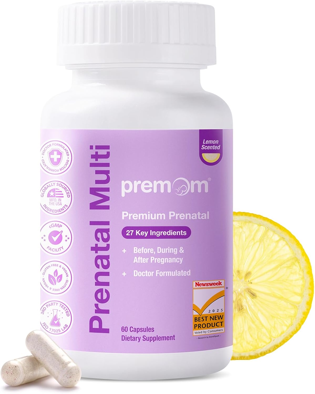 Premom Prenatal Vitamins for Women – 27-in-1 Multivitamin with 5-MTHF, Choline & Iron - görsel 1